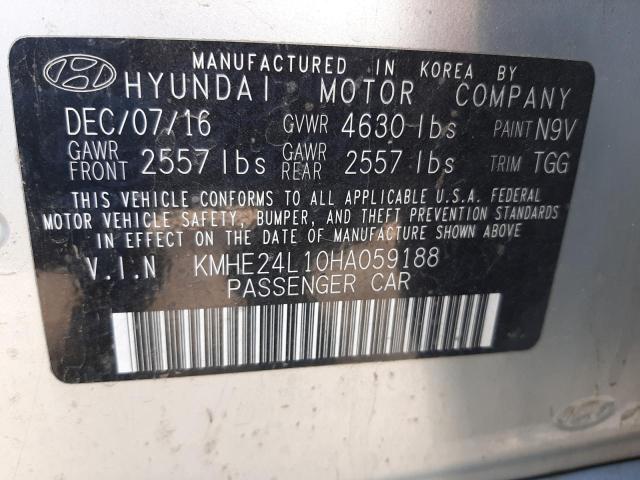 Photo 9 VIN: KMHE24L10HA059188 - HYUNDAI SONATA HYB 