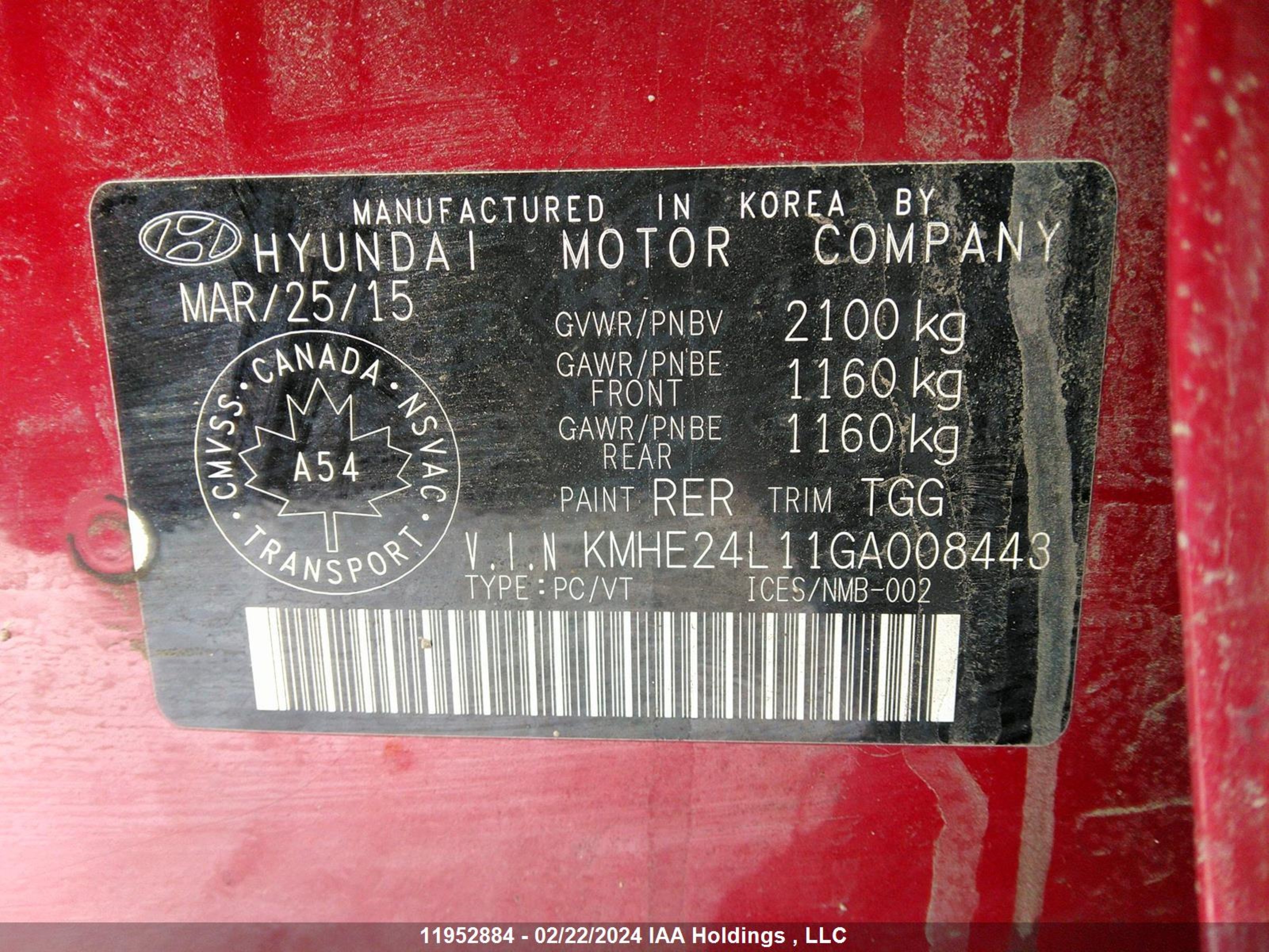 Photo 8 VIN: KMHE24L11GA008443 - HYUNDAI SONATA 