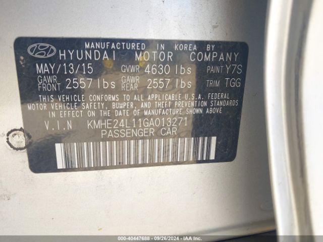 Photo 8 VIN: KMHE24L11GA013271 - HYUNDAI SONATA 