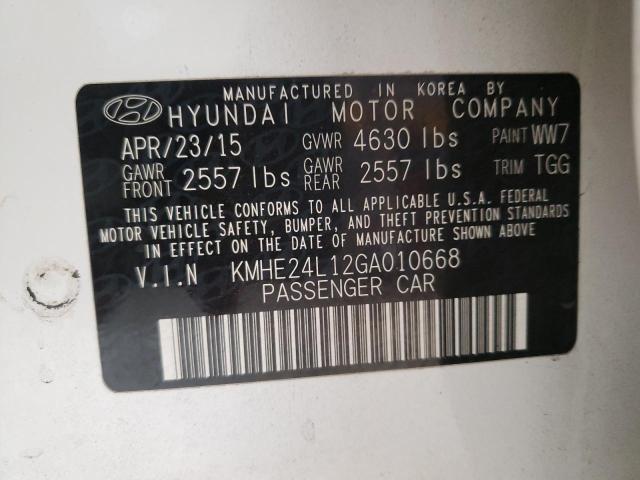 Photo 9 VIN: KMHE24L12GA010668 - HYUNDAI SONATA HYB 