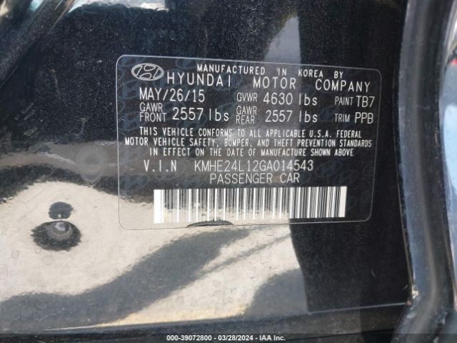 Photo 8 VIN: KMHE24L12GA014543 - HYUNDAI SONATA HYBRID 