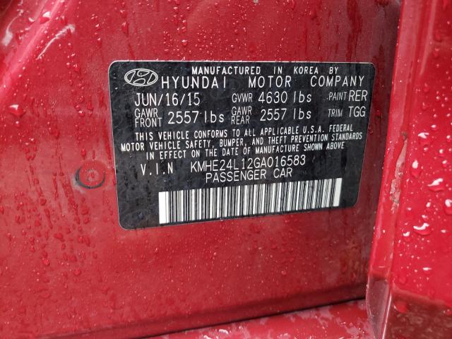 Photo 9 VIN: KMHE24L12GA016583 - HYUNDAI SONATA HYB 