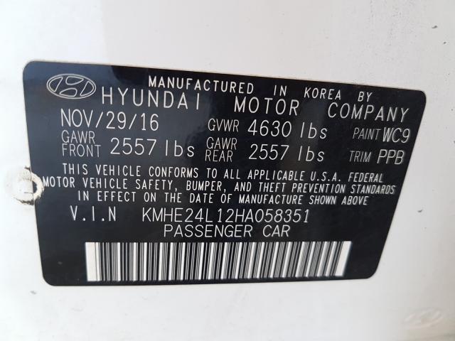 Photo 9 VIN: KMHE24L12HA058351 - HYUNDAI SONATA HYB 