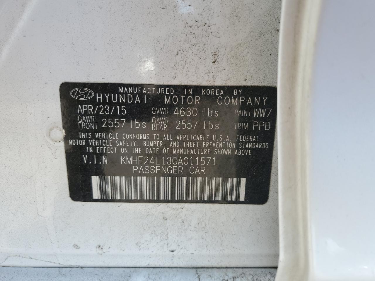 Photo 11 VIN: KMHE24L13GA011571 - HYUNDAI SONATA 