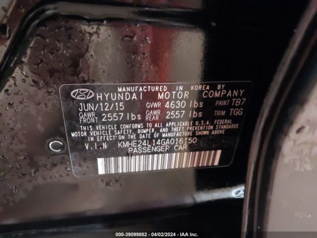 Photo 8 VIN: KMHE24L14GA016150 - HYUNDAI SONATA HYBRID 