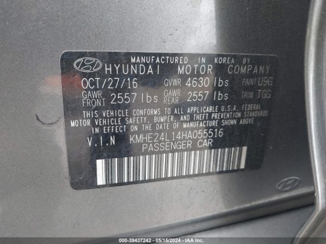 Photo 8 VIN: KMHE24L14HA055516 - HYUNDAI SONATA HYBRID 