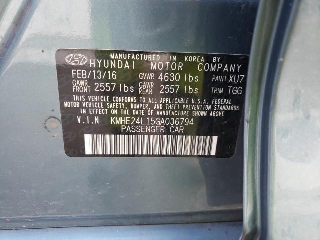 Photo 12 VIN: KMHE24L15GA036794 - HYUNDAI SONATA HYB 