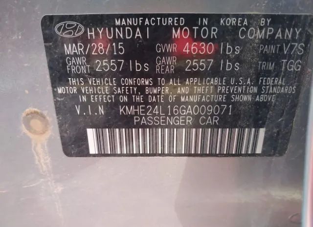 Photo 8 VIN: KMHE24L16GA009071 - HYUNDAI SONATA 