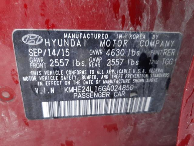 Photo 9 VIN: KMHE24L16GA024850 - HYUNDAI SONATA HYB 