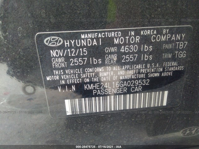 Photo 8 VIN: KMHE24L16GA029532 - HYUNDAI SONATA HYBRID 