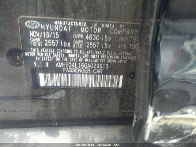 Photo 8 VIN: KMHE24L16GA029613 - HYUNDAI SONATA HYBRID 