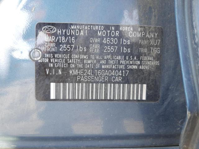 Photo 11 VIN: KMHE24L16GA040417 - HYUNDAI SONATA HYB 