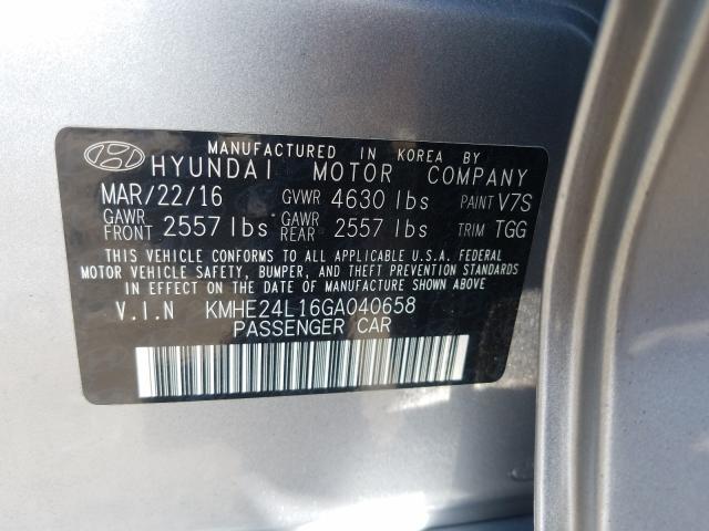 Photo 9 VIN: KMHE24L16GA040658 - HYUNDAI SONATA HYB 