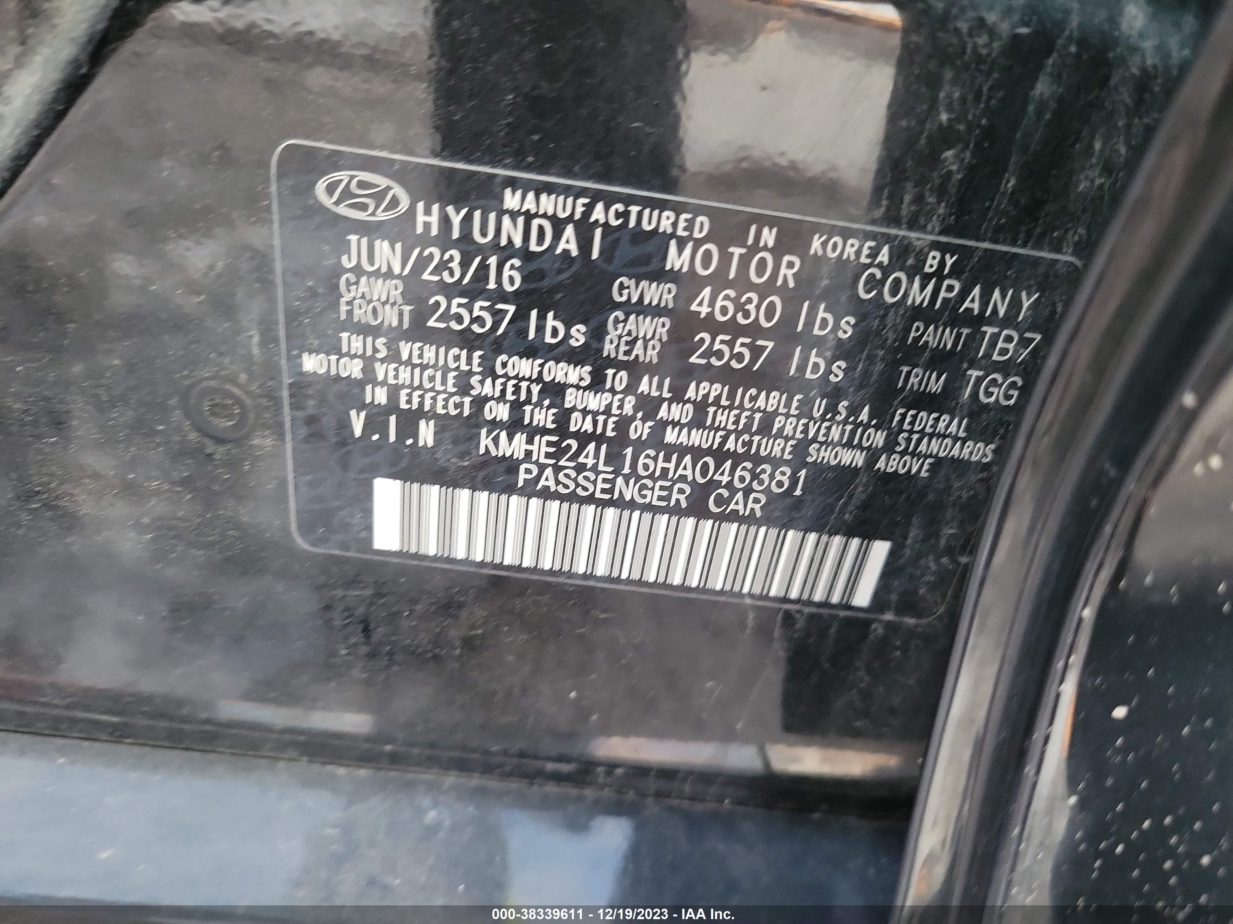 Photo 4 VIN: KMHE24L16HA046381 - HYUNDAI SONATA 