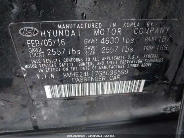 Photo 8 VIN: KMHE24L17GA036599 - HYUNDAI SONATA HYBRID 