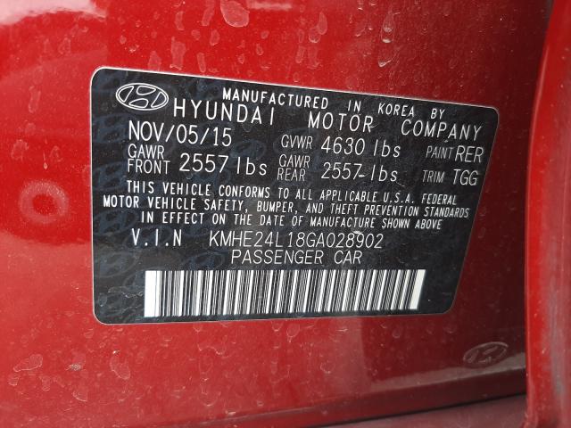 Photo 9 VIN: KMHE24L18GA028902 - HYUNDAI SONATA HYB 