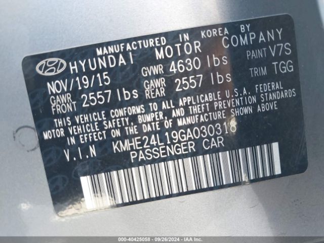 Photo 8 VIN: KMHE24L19GA030318 - HYUNDAI SONATA 