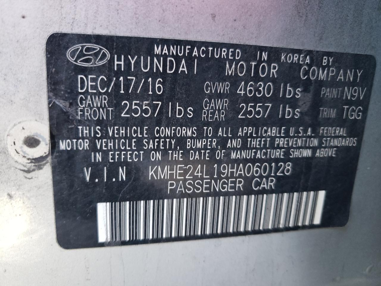 Photo 11 VIN: KMHE24L19HA060128 - HYUNDAI SONATA 