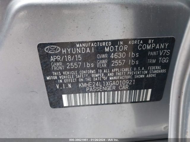 Photo 8 VIN: KMHE24L1XGA010921 - HYUNDAI SONATA HYBRID 