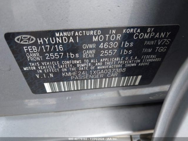 Photo 8 VIN: KMHE24L1XGA037388 - HYUNDAI SONATA 