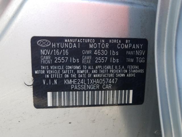 Photo 9 VIN: KMHE24L1XHA057447 - HYUNDAI SONATA HYB 