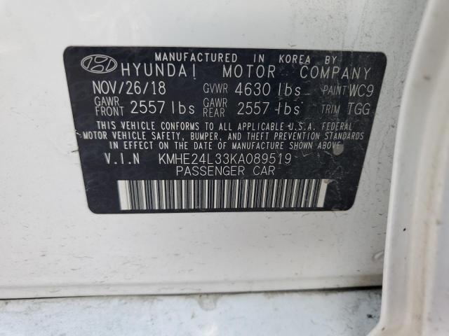 Photo 11 VIN: KMHE24L33KA089519 - HYUNDAI SONATA HYB 