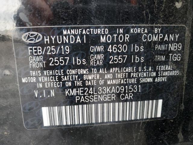 Photo 9 VIN: KMHE24L33KA091531 - HYUNDAI SONATA HYB 