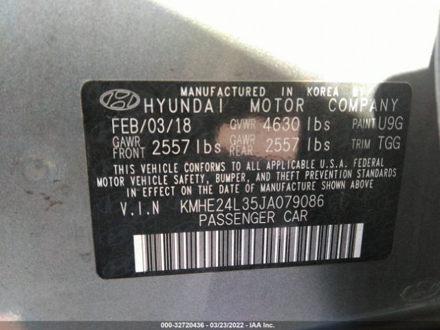 Photo 8 VIN: KMHE24L35JA079086 - HYUNDAI SONATA HYBRID 