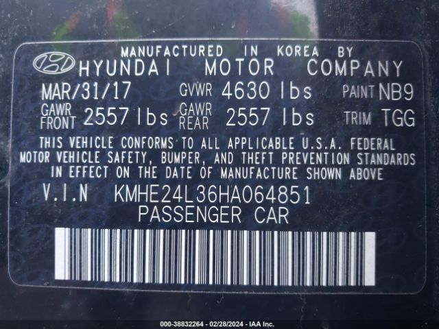 Photo 8 VIN: KMHE24L36HA064851 - HYUNDAI SONATA HYBRID 