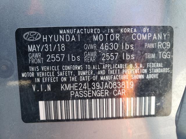 Photo 9 VIN: KMHE24L39JA083819 - HYUNDAI SONATA HYB 