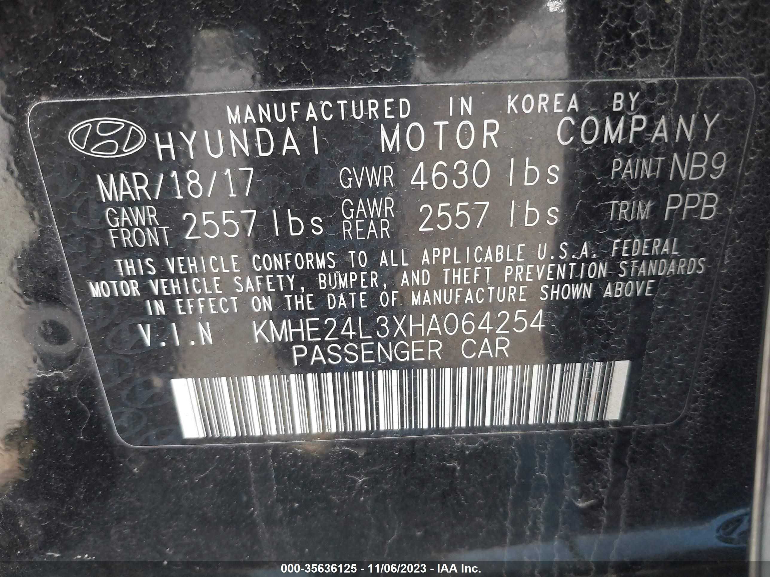 Photo 8 VIN: KMHE24L3XHA064254 - HYUNDAI SONATA 