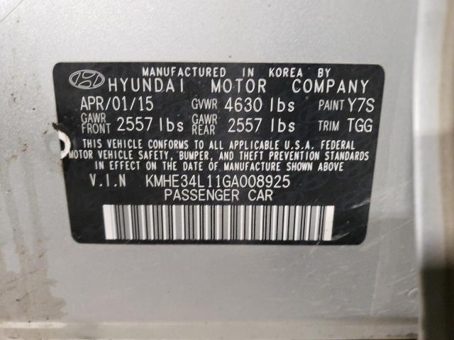 Photo 11 VIN: KMHE34L11GA008925 - HYUNDAI SONATA HYB 