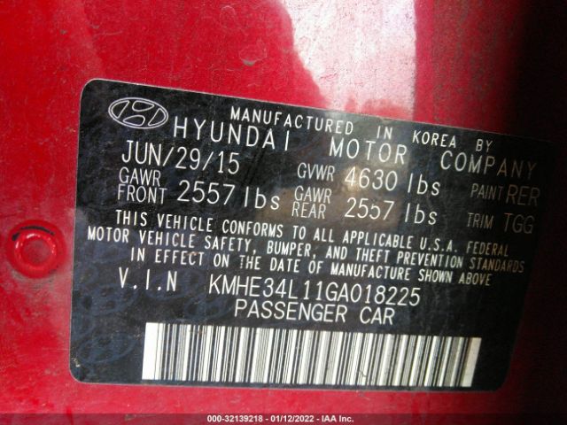 Photo 8 VIN: KMHE34L11GA018225 - HYUNDAI SONATA HYBRID 