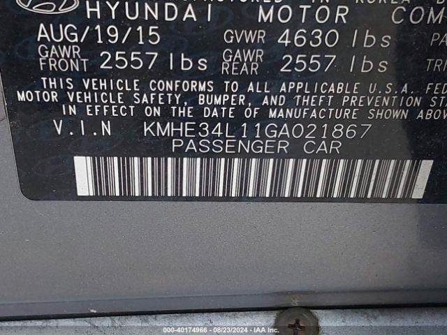 Photo 8 VIN: KMHE34L11GA021867 - HYUNDAI SONATA 