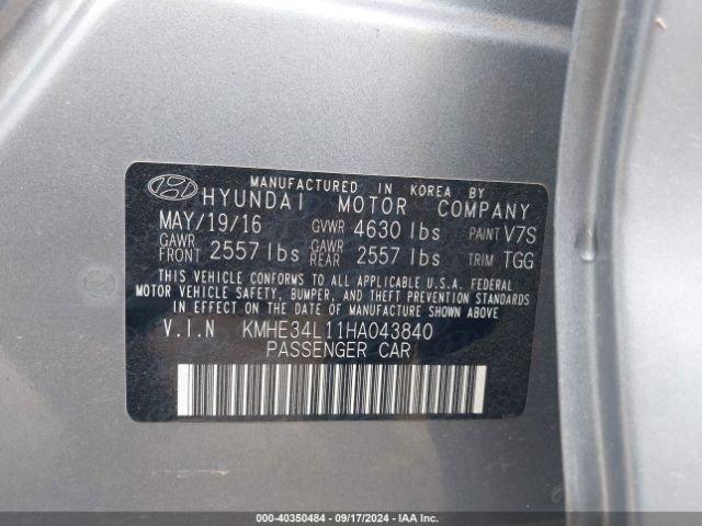 Photo 8 VIN: KMHE34L11HA043840 - HYUNDAI SONATA 