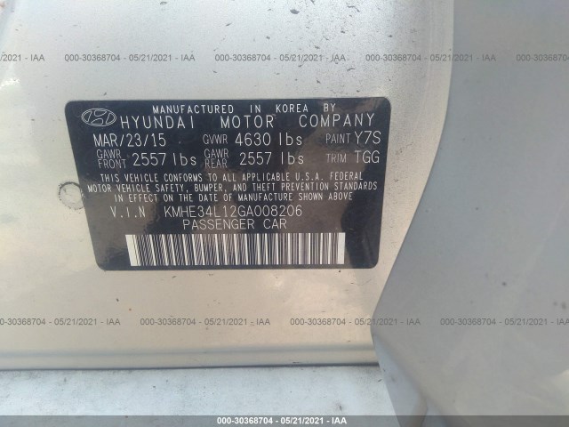 Photo 8 VIN: KMHE34L12GA008206 - HYUNDAI SONATA HYBRID 