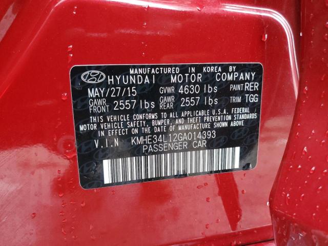 Photo 12 VIN: KMHE34L12GA014393 - HYUNDAI SONATA HYB 