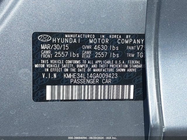 Photo 8 VIN: KMHE34L14GA009423 - HYUNDAI SONATA 