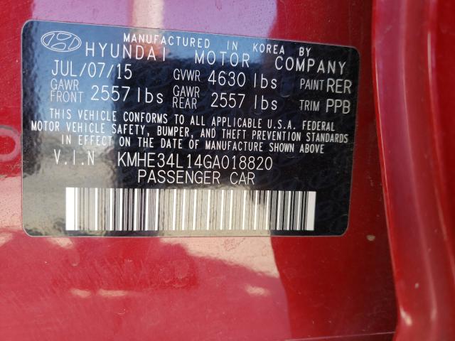 Photo 9 VIN: KMHE34L14GA018820 - HYUNDAI SONATA HYB 