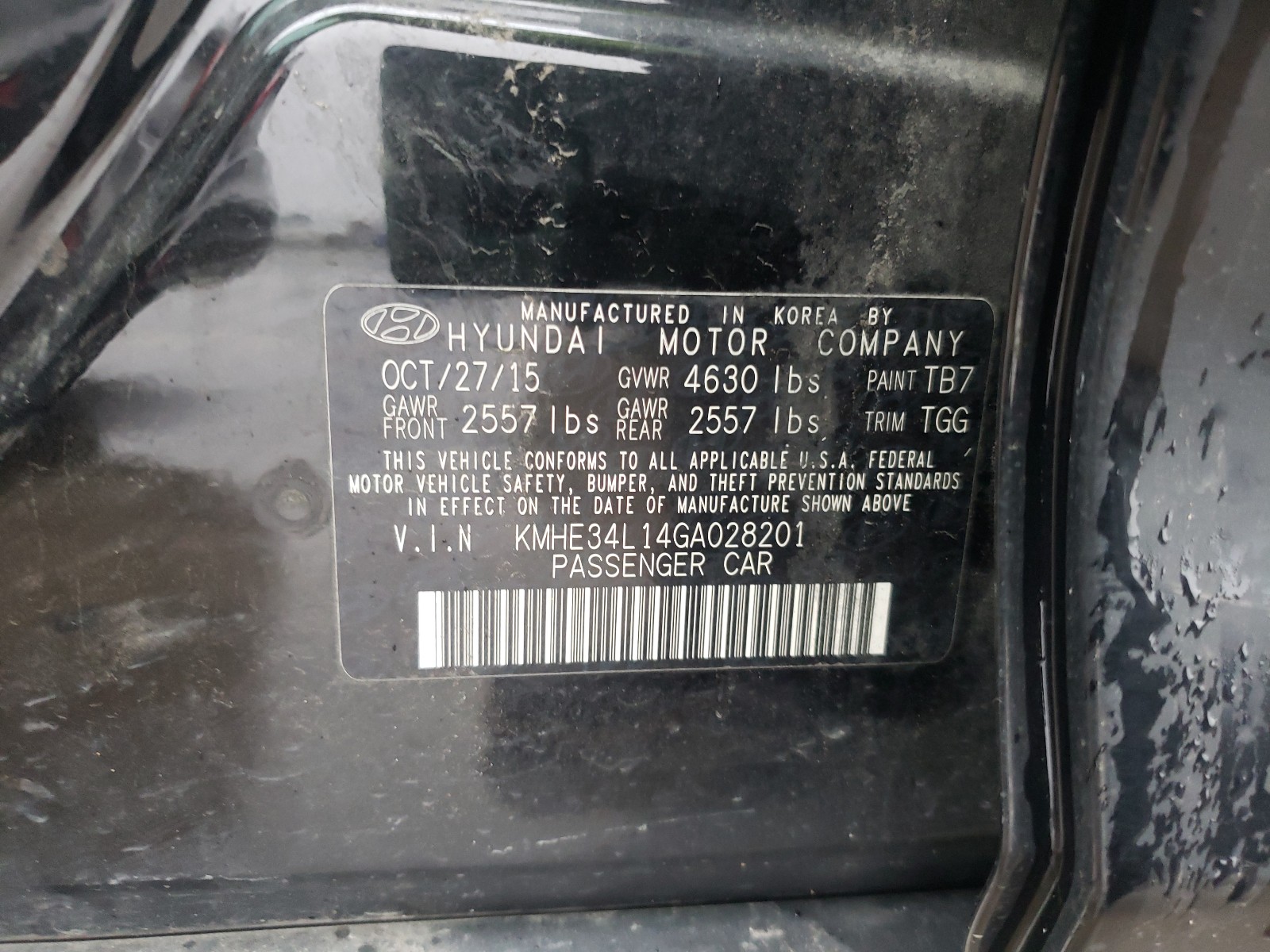 Photo 9 VIN: KMHE34L14GA028201 - HYUNDAI SONATA HYB 