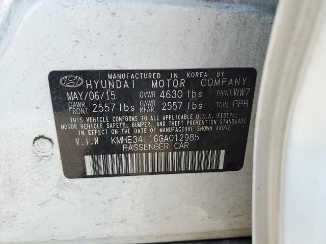 Photo 12 VIN: KMHE34L16GA012985 - HYUNDAI SONATA HYB 