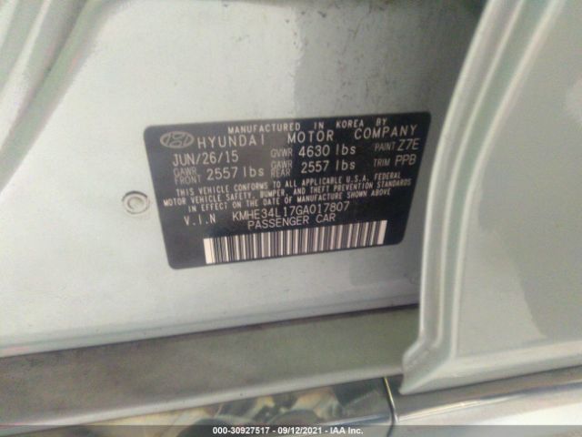 Photo 8 VIN: KMHE34L17GA017807 - HYUNDAI SONATA 