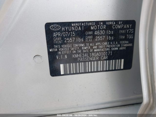 Photo 8 VIN: KMHE34L18GA010171 - HYUNDAI SONATA 