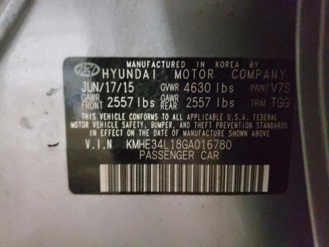 Photo 12 VIN: KMHE34L18GA016780 - HYUNDAI SONATA HYBRID 