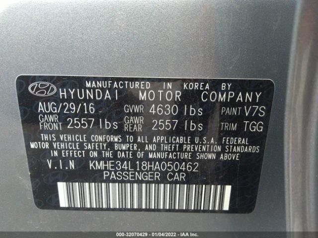 Photo 8 VIN: KMHE34L18HA050462 - HYUNDAI SONATA HYBRID 