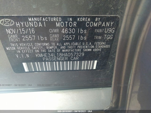 Photo 8 VIN: KMHE34L18HA057329 - HYUNDAI SONATA HYBRID 