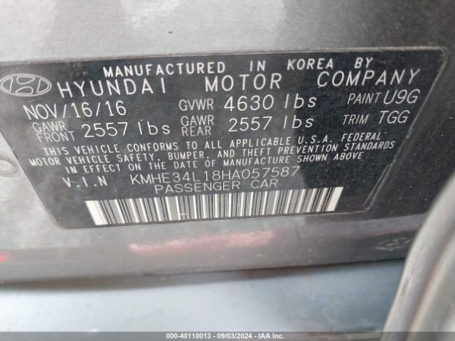 Photo 8 VIN: KMHE34L18HA505758 - HYUNDAI SONATA 