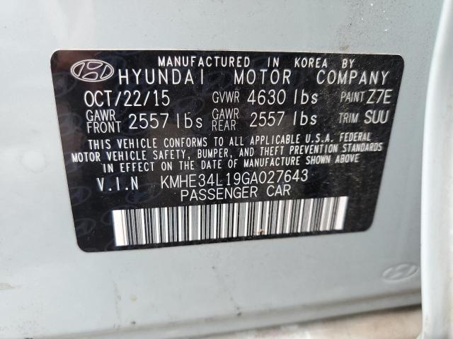 Photo 12 VIN: KMHE34L19GA027643 - HYUNDAI SONATA HYB 