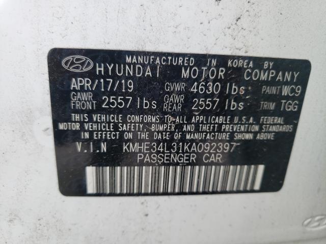 Photo 9 VIN: KMHE34L31KA092397 - HYUNDAI SONATA HYB 