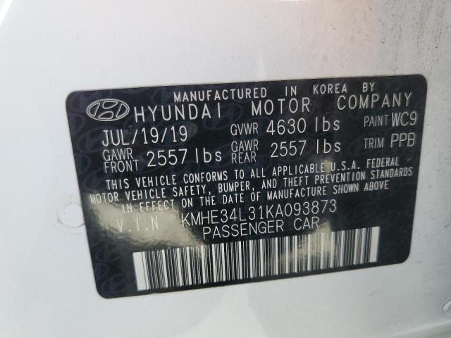 Photo 12 VIN: KMHE34L31KA093873 - HYUNDAI SONATA HYB 